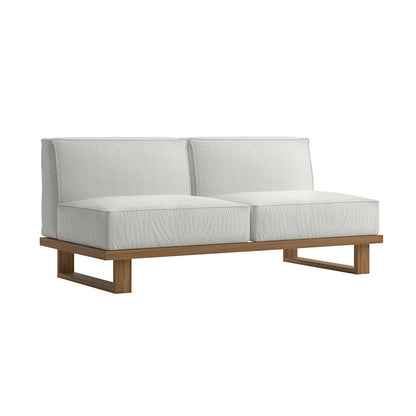 A teak outdoor sofa combination villa courtyard furniture Nordic style high-end garden hotel terrace solid wood sofa chair - Mixbatch