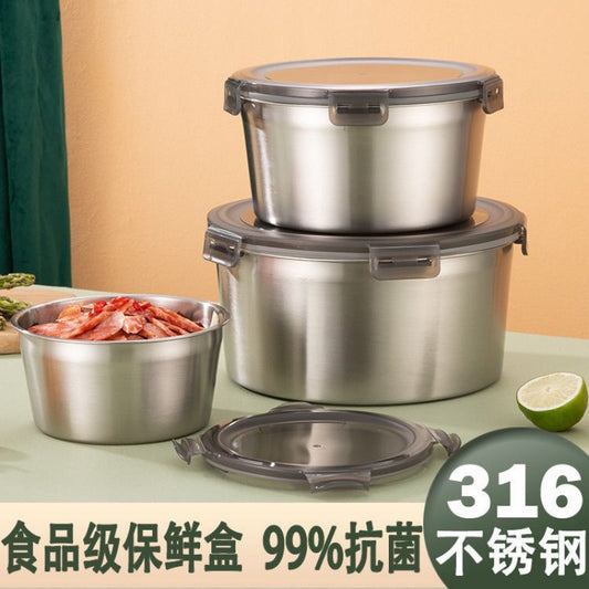 A 316 stainless steel airtight food storage container