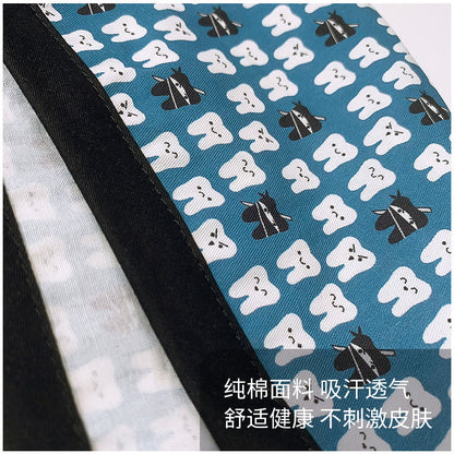 A Cotton Printed Surgical Cap Adjustable Women's Long Hair Baotou Cap Dentist Stomatology Clinic Frosted Cap Men's Foreign Trade