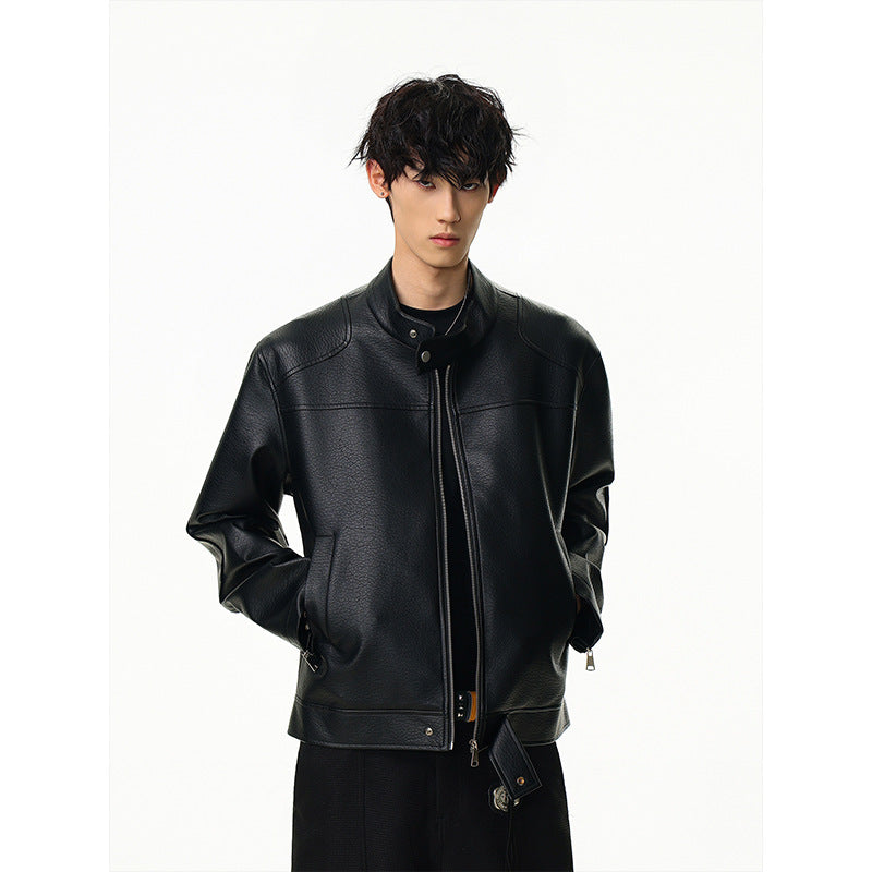 A men's leather jacket