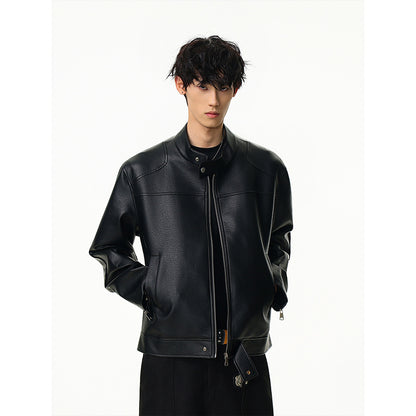 A men's leather jacket