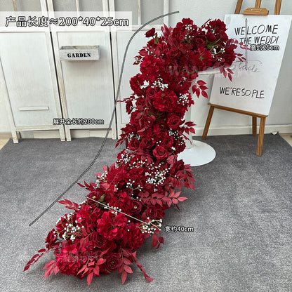 A wedding trailing flower arrangement engagement banquet simulation silk flower finished decorative flower arrangement peacock tail wedding flower arrangement
