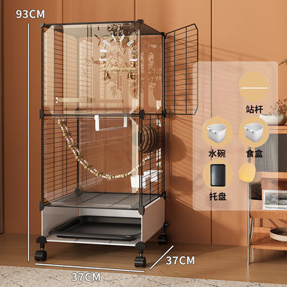 Household tiger skin bird cage large cockatoo special pearl bird luxury embroidered eye villa new starling bird cage - Mixbatch
