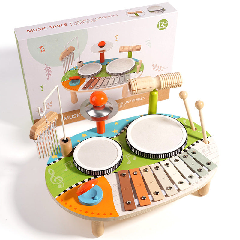 A baby children's music banging bandstand men and women birthday gifts Orff musical instruments teaching aids wooden toys