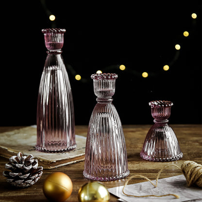 A glass candlestick ornament