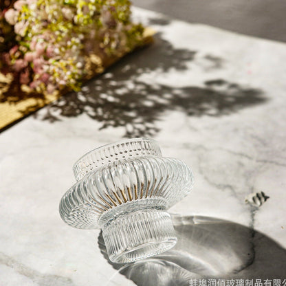 A European vertical flying saucer dual-purpose candlestick lantern glass ornament double-purpose crystal glass candlestick romantic ornament-box