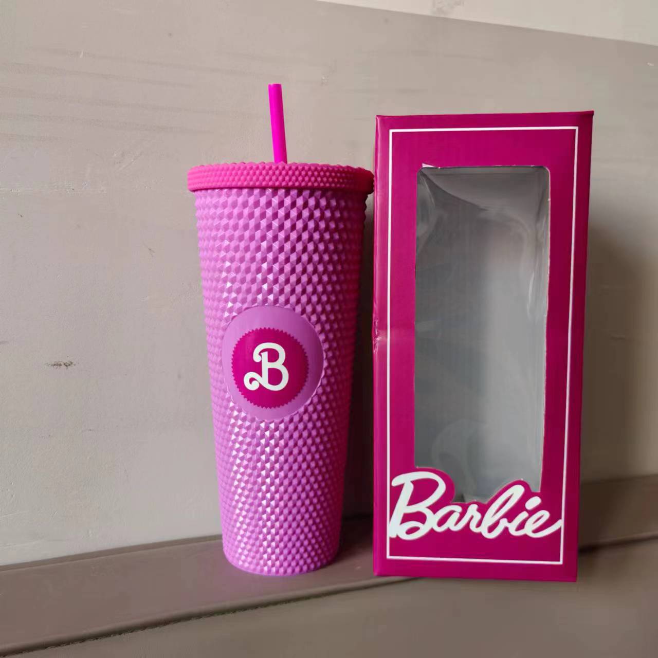 A baby Thailand Vietnam spot color box double layer random cup gem plastic cup straw cup water cup Barbie durian cup - Mixbatch