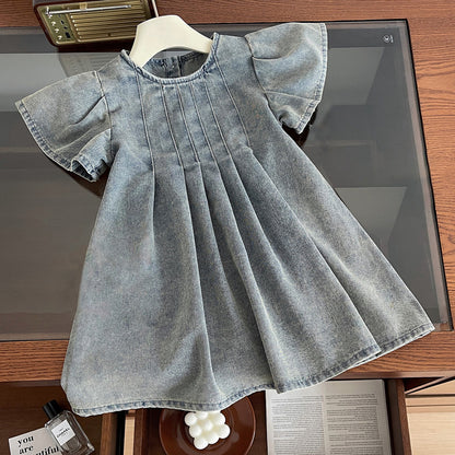 A new children's foreign soft denim skirt little girl fashionable princess skirt - Mixbatch
