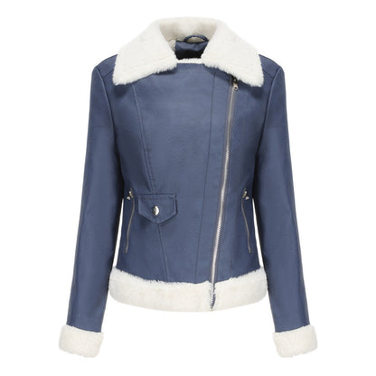 A women's leather jacket