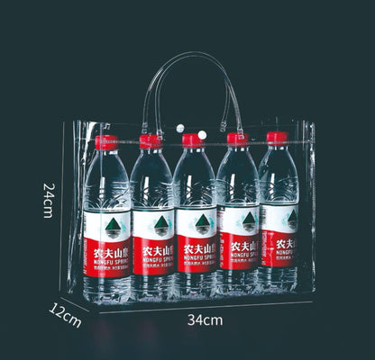 A Spot plastic pvc tote bag, transparent gift packaging bag, milk tea with hand gift, hi candy, portable pvc packaging bag