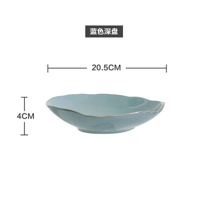 A Creative Personality Ceramic Plate Nordic Tableware Hotel Western Food Plate Steak Pasta Plate Salad Bowl