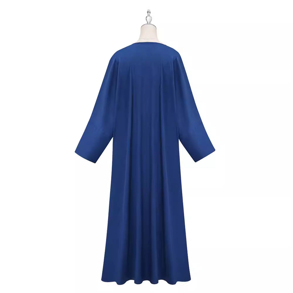 Middle Eastern Moose Fashion Elegant Satin Cardigan Dress Robe - Mixbatch