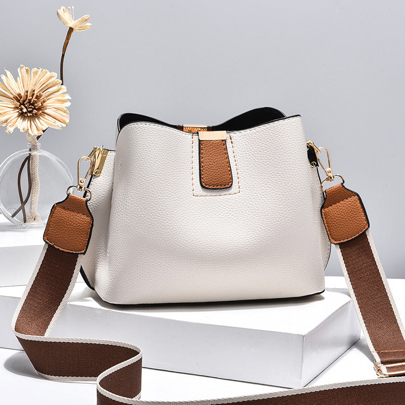A bucket bag, bag, women's bag, new messenger bag, fashionable shoulder bag, large capacity, versatile and trendy - Mixbatch