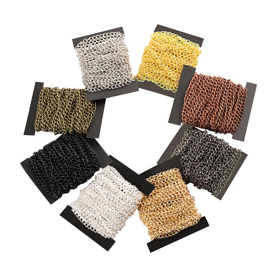 A DIY jewelry accessories, encrypted iron chain, necklace jewelry chain, hairpin tail chain, hair accessories fringed chain connecting chain