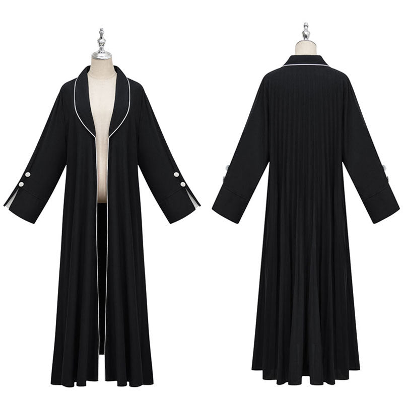 Middle Eastern Muslim Clothing Long Dress Fashion Elegant Cardigan Contrast Color Dress Robe - Mixbatch