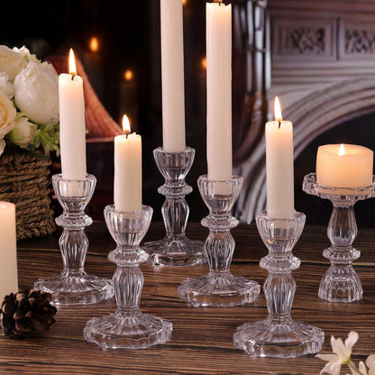 A crystal candle holder glass ornament