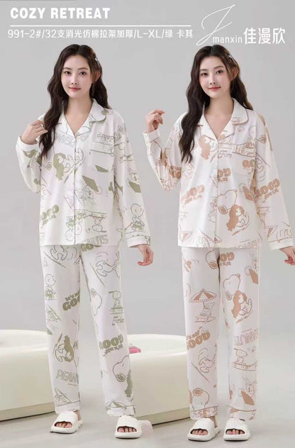 A pajamas long-sleeved trousers set