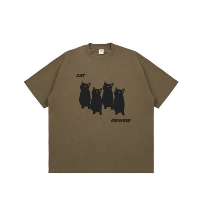 A short-sleeved printed T-shirt
