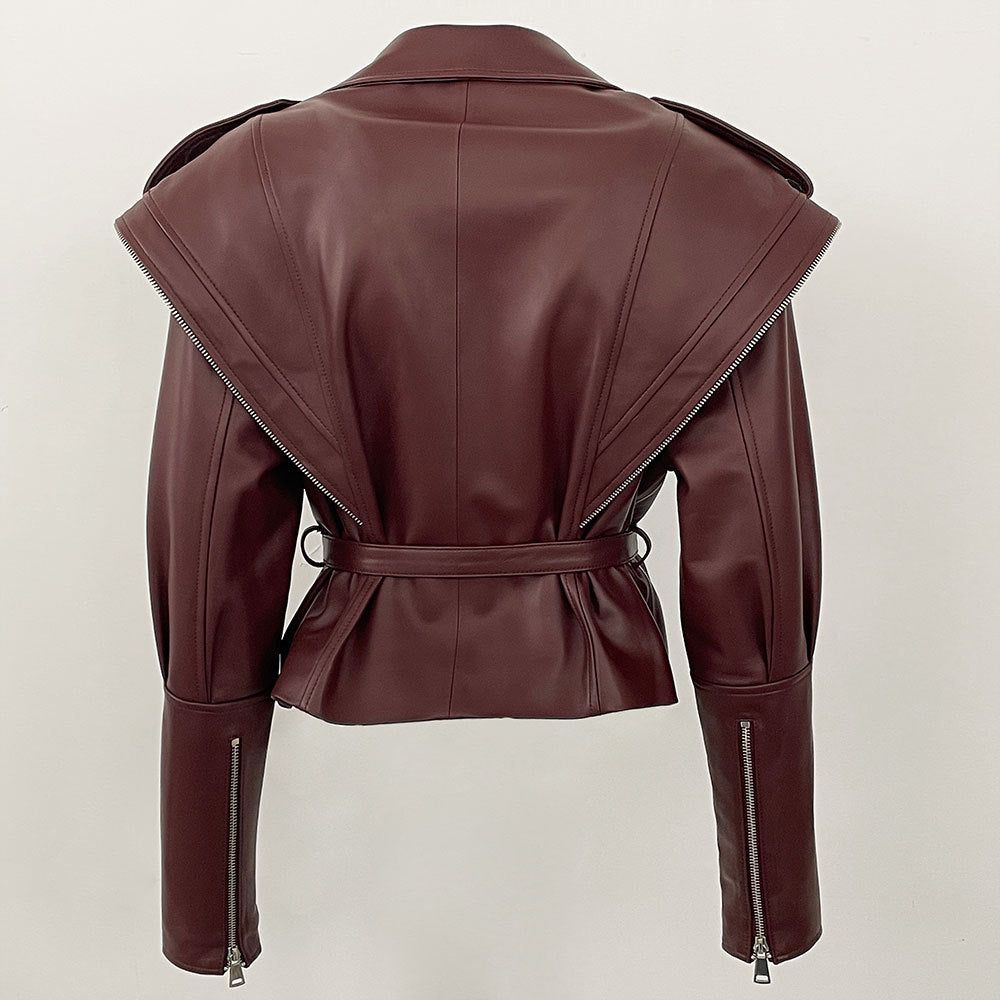 A genuine leather sheepskin jacket