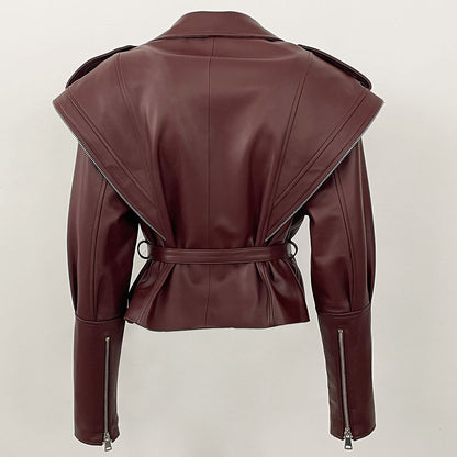 A genuine leather sheepskin jacket