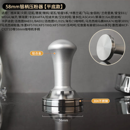 A 51/53/58 mm304 stainless steel coffee powder press threaded wooden handle powder press hammer coffee machine handle powder dispenser