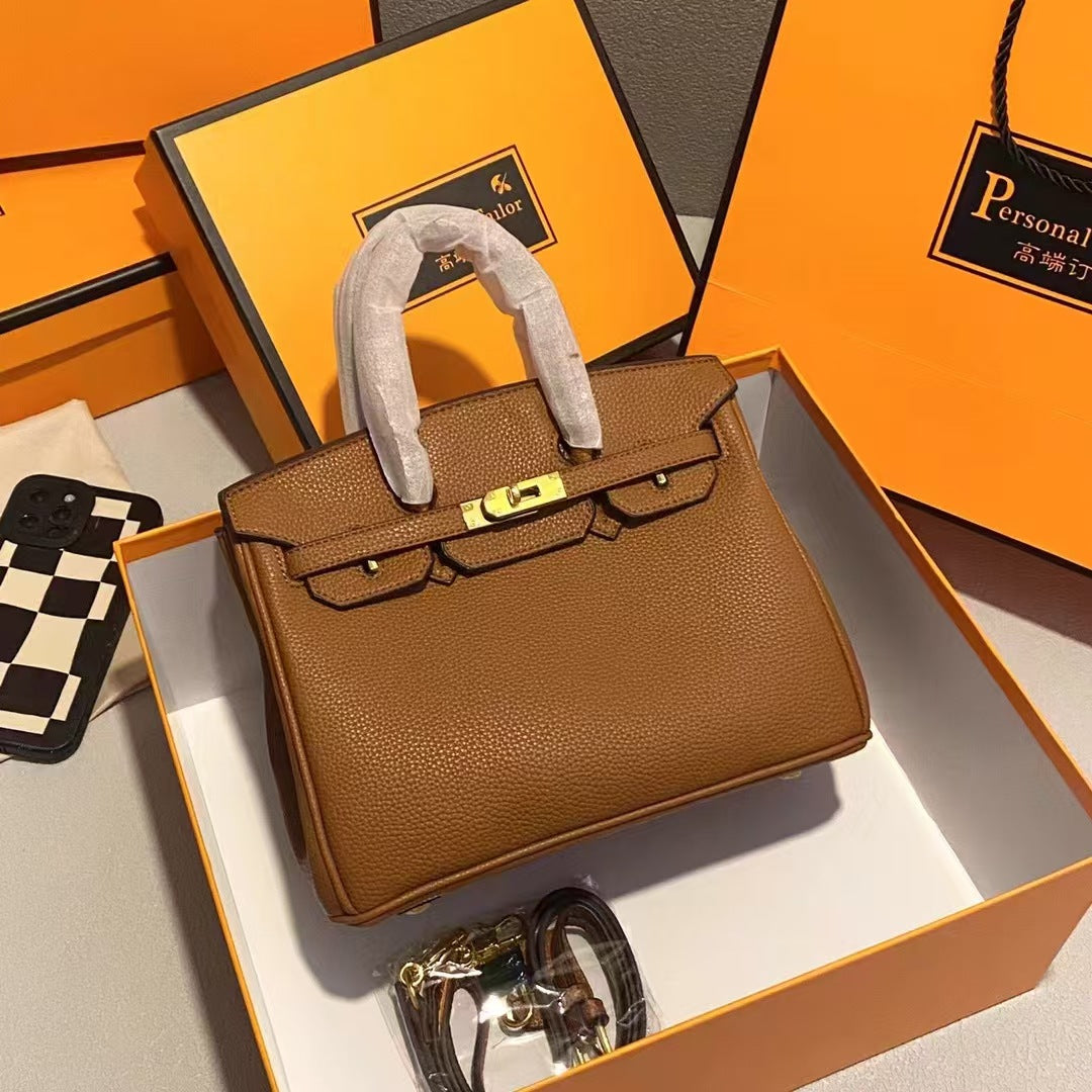 A high-end textured women's bag handbag 30CM soft leather European and American fashion TOGO platinum bag exquisite and versatile
