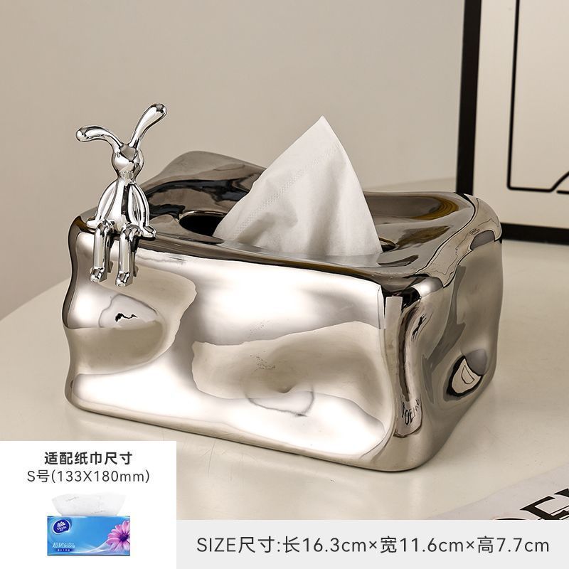 A ceramic tissue box decorative ornament