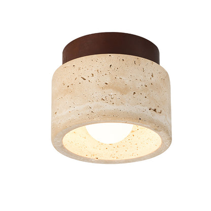 A Yellow travertine ceiling light LED ceiling light