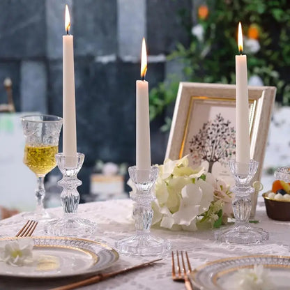 A crystal candle holder glass ornament