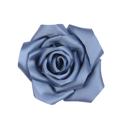 A retro rose bud high-grade satin three-dimensional silk cloth large flower DIY neck flower brooch clothing shoes and hats accessories - Mixbatch