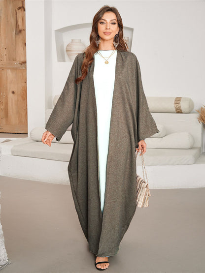 New women's clothing fashionable and elegant cardigan imitation hemp dress robe - Mixbatch