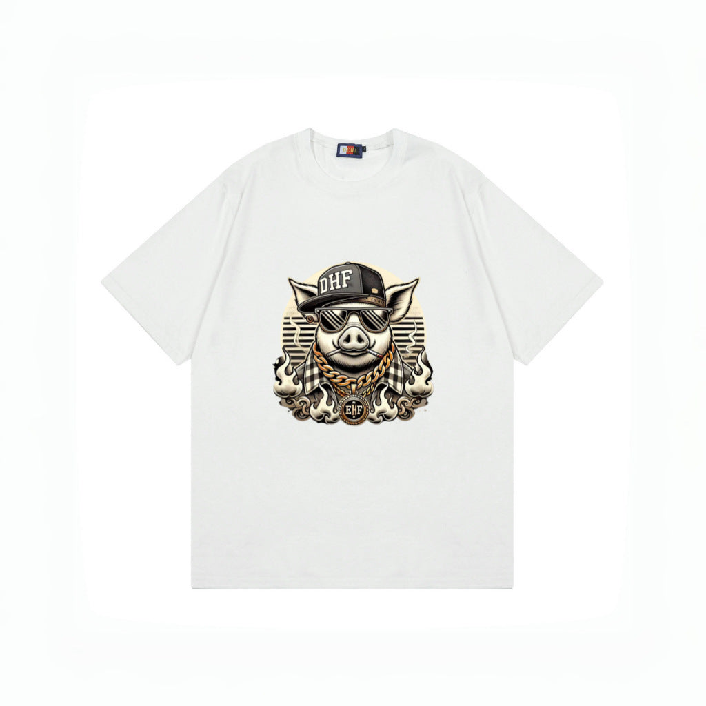 A T-shirt imitation cotton comfortable European size globally available black hip-hop design - Mixbatch