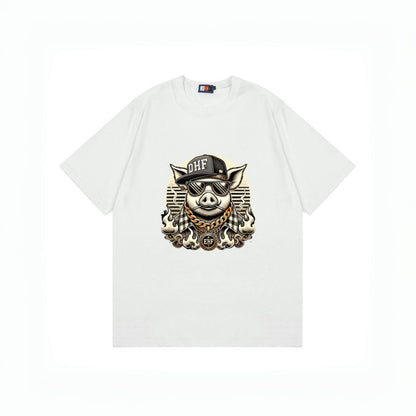 A T-shirt imitation cotton comfortable European size globally available black hip-hop design - Mixbatch