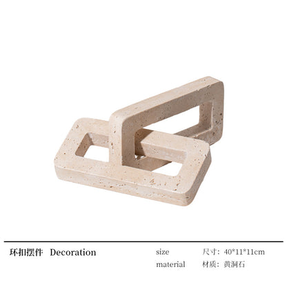 A geometric simulation travertine ornament