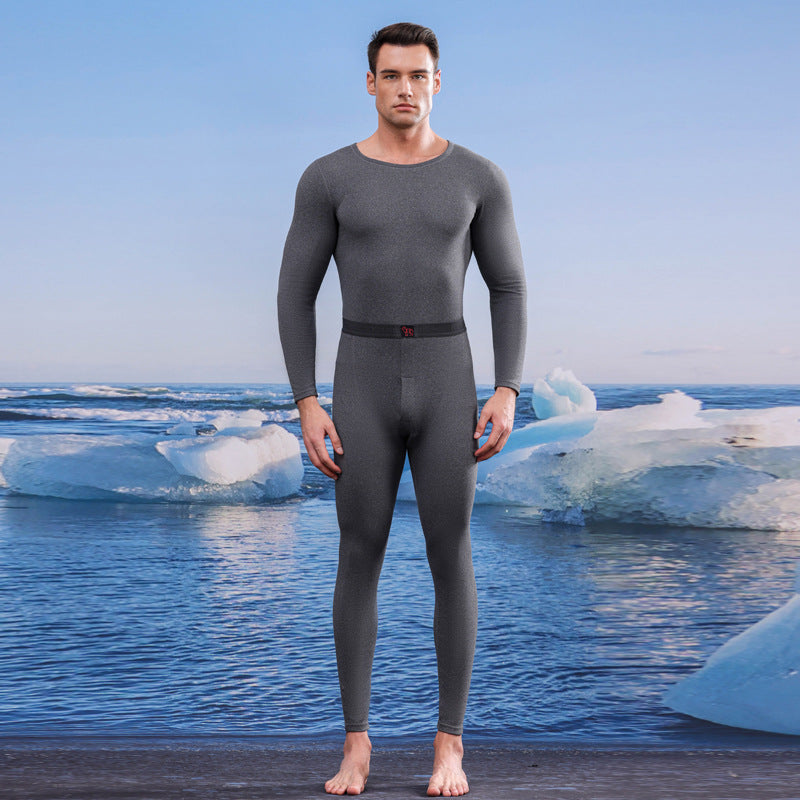 A autumn and winter silk wool thermal underwear female couple German velvet heating thickened primer long johns set wholesale - Mixbatch