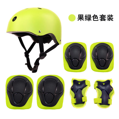 A Children's Roller Skating Helmet and Protective Gear Set