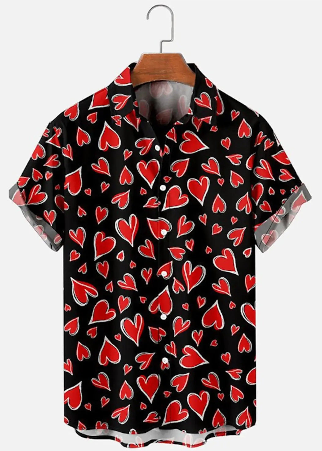 A love pattern short sleeve shirt