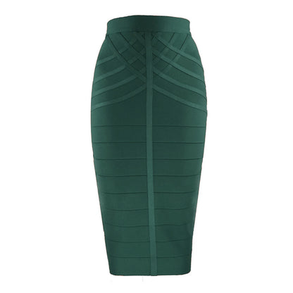 A European and American new model with characteristic stripes, sexy mid-skirt temperament, slim fit, high waist, hip wrap