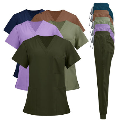 A Operating room short-sleeved hand washing clothes women's skin management nurse clothes surgeon isolation clothes work clothes