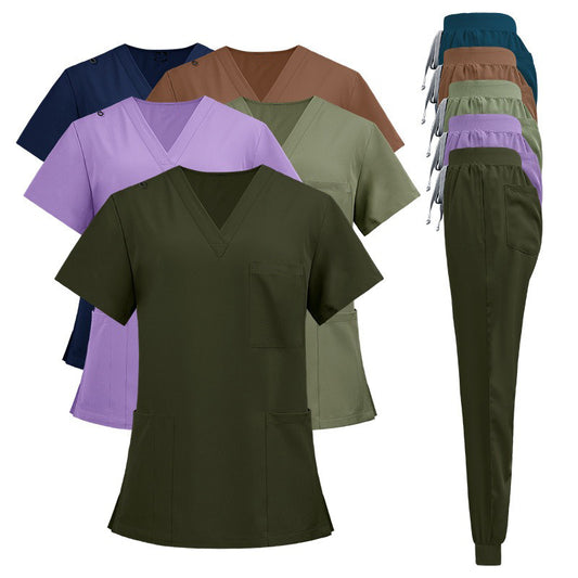 A Operating room short-sleeved hand washing clothes women's skin management nurse clothes surgeon isolation clothes work clothes
