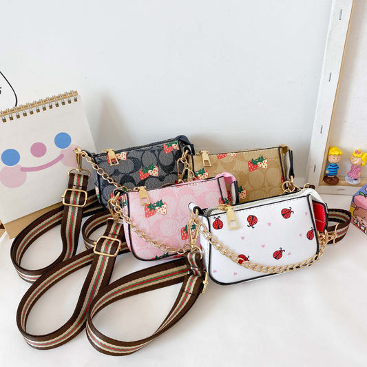 A new foreign fashion princess bag girls messenger bag little girl chain bucket bag - Mixbatch