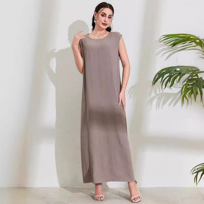 Women's Middle Eastern Muslim Clothing Fashion Elegant Cardigan Dress Belt Robe - Mixbatch