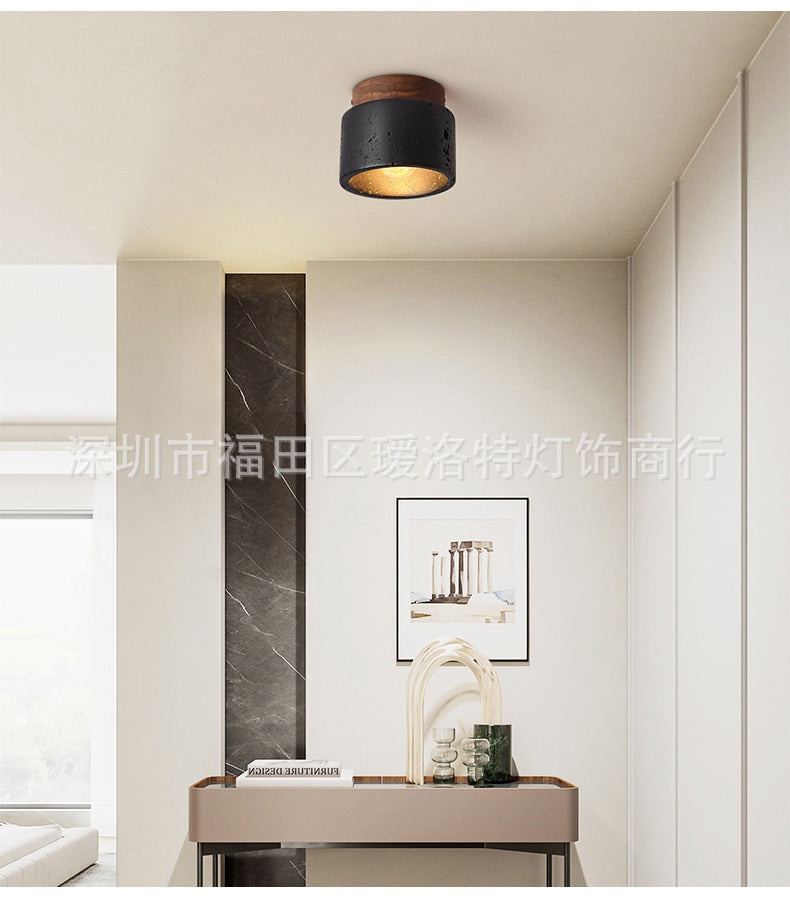 A Yellow travertine ceiling light LED ceiling light