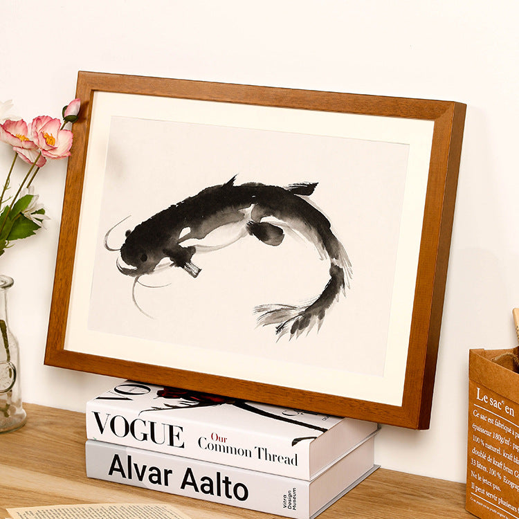A Solid wood photo frame Calligraphy calligraphy painting frame Chinese painting mounted on the wall