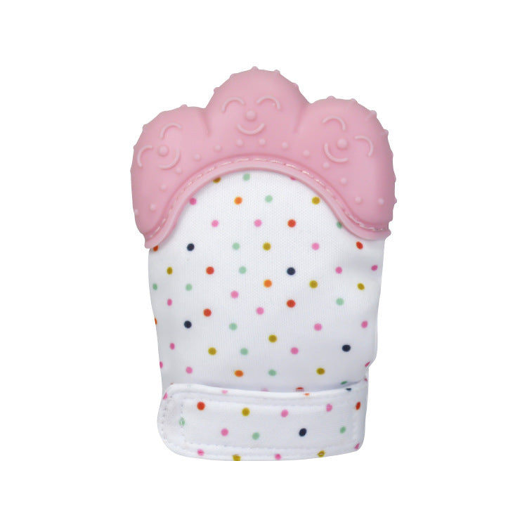 A Silicone molar gloves Food grade Baby imitation finger molar stick Hand guard Sound toy