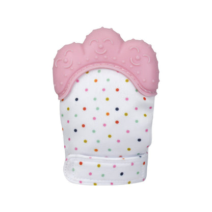 A Silicone molar gloves Food grade Baby imitation finger molar stick Hand guard Sound toy