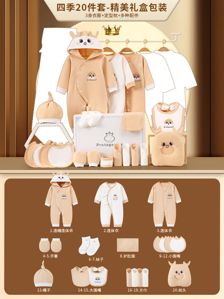A13 Cross-border newborn high-end meeting gift Xinjiang long-staple cotton newborn full moon baby newborn pure cotton gift box - Mixbatch