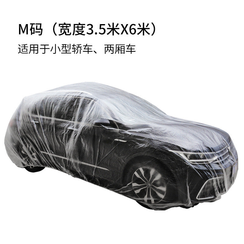 A Disposable dust cover for car clothes, sun protection and waterproof sun cover for the whole car, transparent car clothes and car covers are universal.