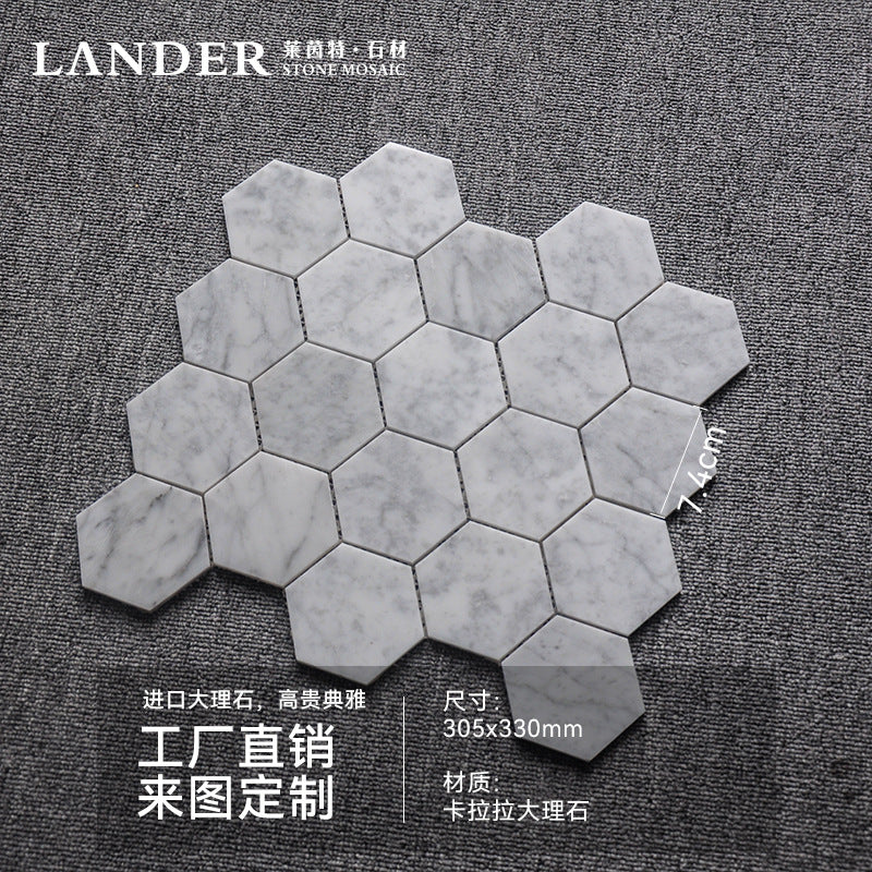 A natural marble bathroom wall mosaic