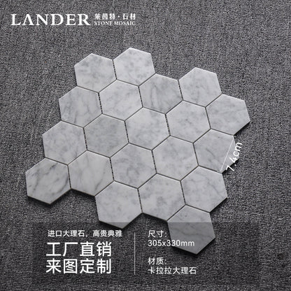 A natural marble bathroom wall mosaic